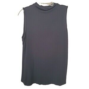 Halogen Black High Neck Sleeveless Jersey Knit Top Size Large